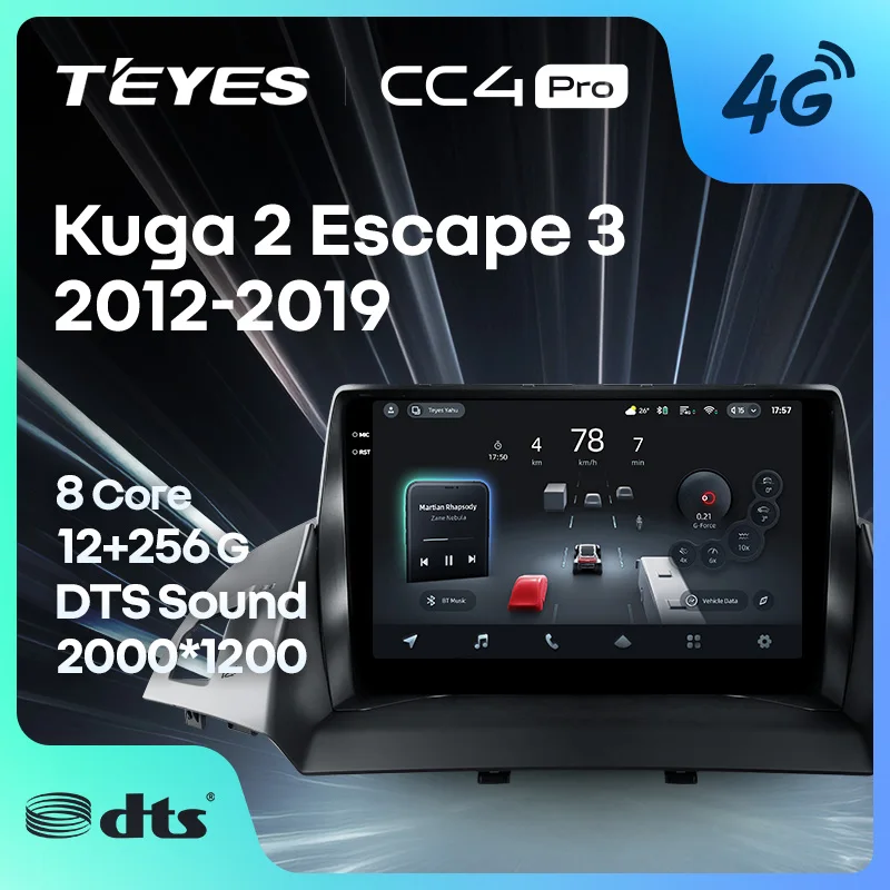 

TEYES CC4 PRO For Ford Kuga 2 Escape 3 2012 - 2019 CarPlay Android Auto 2DIN Autoradio Radio Multimedia Stereo