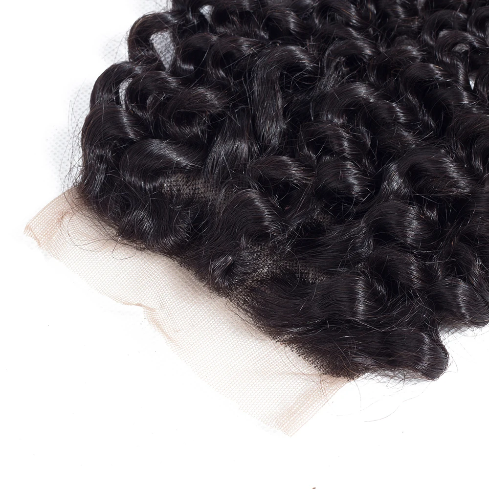 5x5 Transparan Lace Frontal Closure Free/Middle/Three Part Kinky Curly 4x4 Lace Closure Hanya 100% Remy Human Hair Pre Plucked