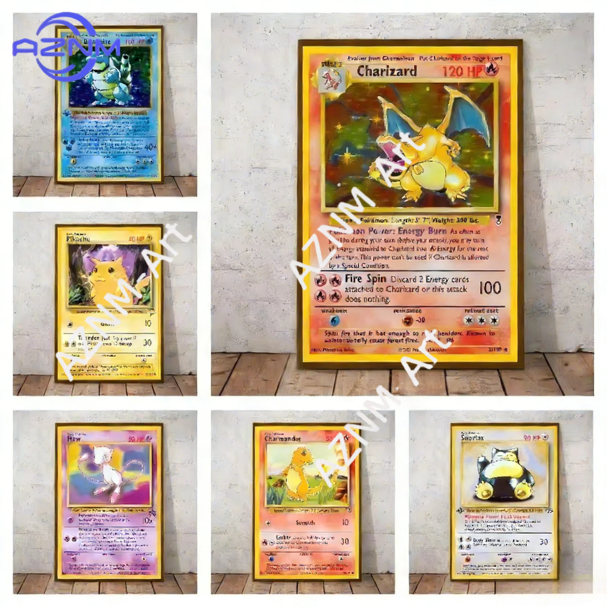 1 pièce, ensemble de peintures Pokemon, affiche imprimée, aquarelle, art mural, décoration de la maison, cadeaux