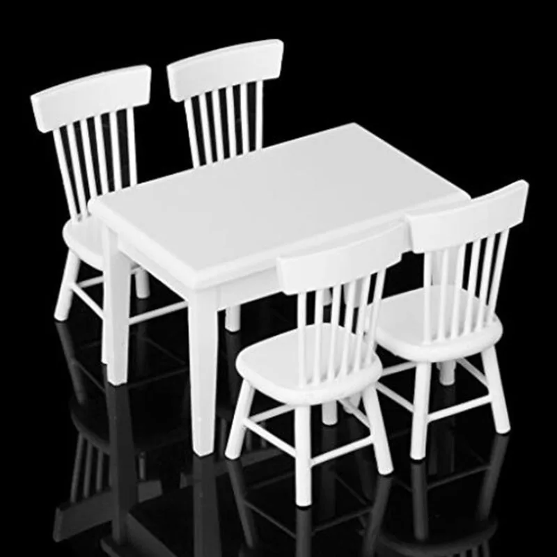 New Doll House 1:6 Kitchen Furniture Dining Table Chair Computer Office Desk Chair For Dollhouse Decoration