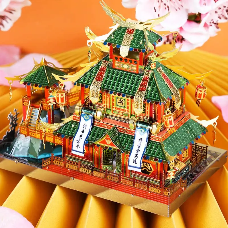 MU Ancient Street Architecture 3D Stereoscopische Metalen Puzzel, DIY Puzzel Speelgoed, Bureaudecoratie, Stressverlichtend