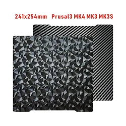 MK4 PEI Sheet PEO for Prusa MK3S Carbon Fiber PET Build Plate H1H Double Sided Spring Steel Plates for Prusa i3 MK2.5S MK3 MK3S+