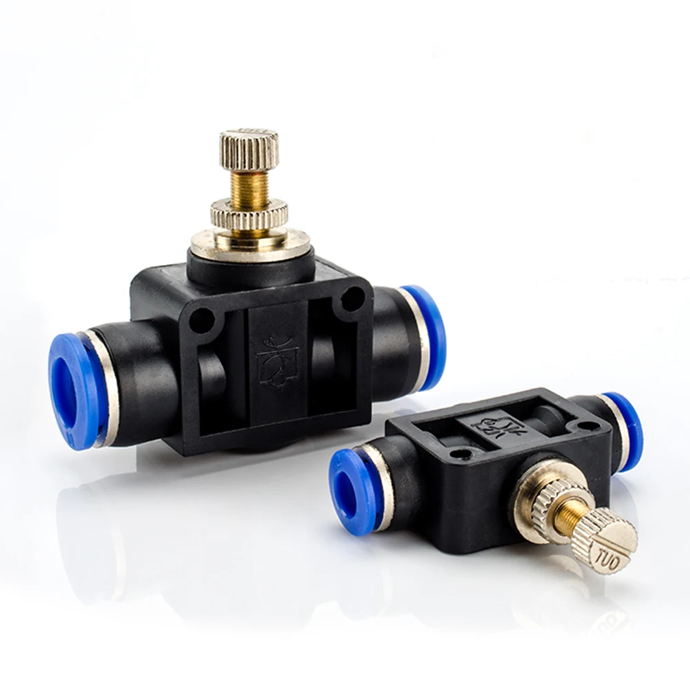 SA HVFF Pneumatic Quick Connector Pipe Valve Adjustment Hand Valve Switch Connector PU Air Hose 4 6 8 10 12mm SA-8 SA-10 HVFF-6