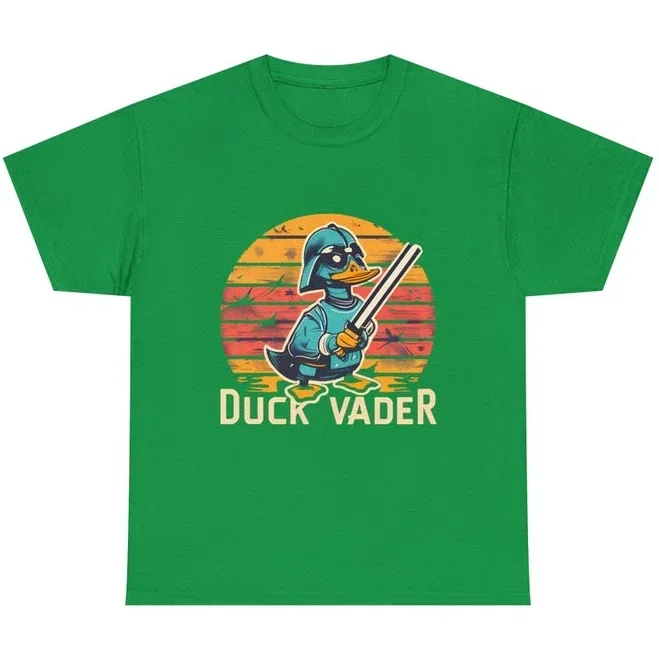 Vintage Ropa Hombre Duck Vader Funny T-Shirt Duck Darth Vader Parody High Quality Cotton Summer Hip-hop Men Streetwear Cotton