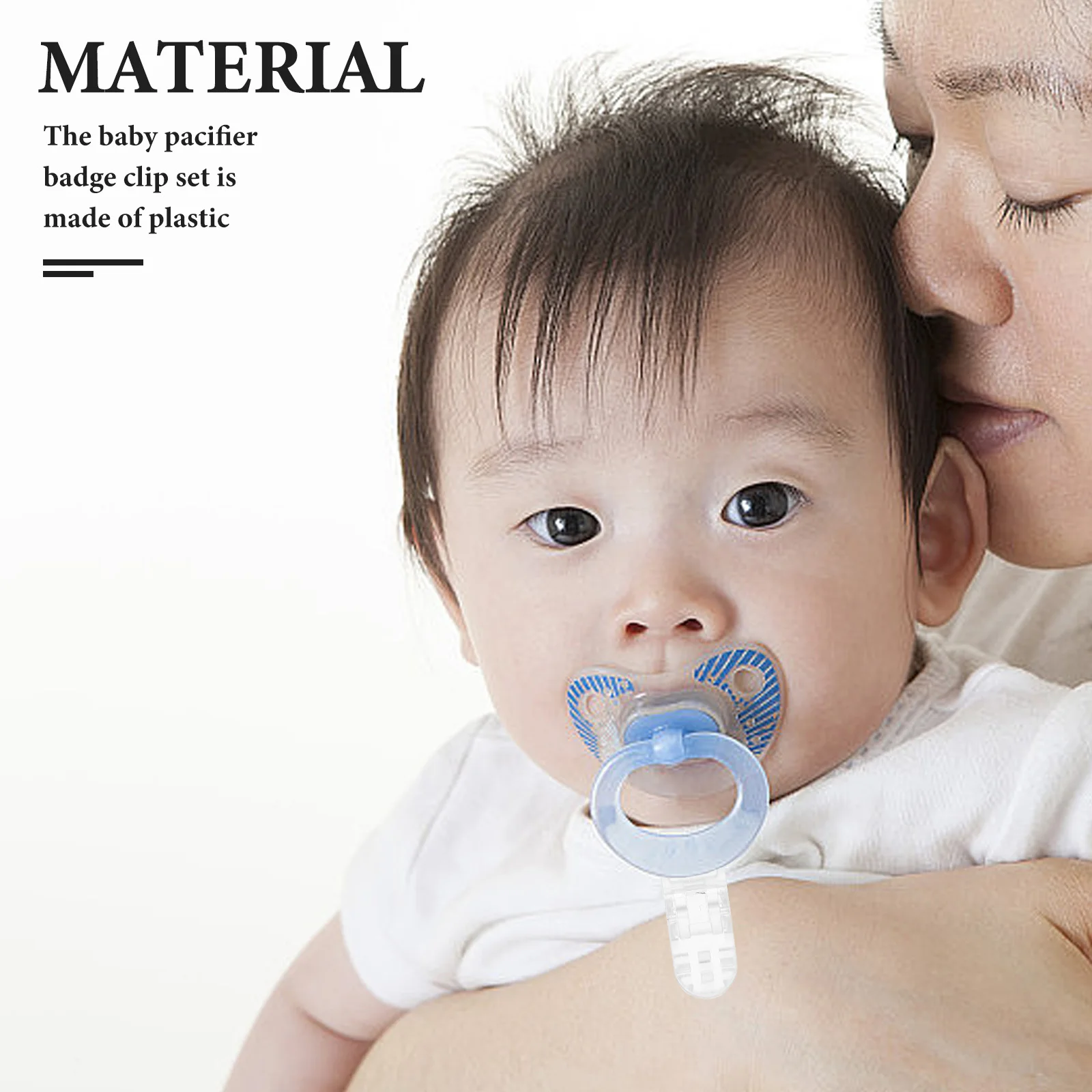 25 قطعة من مشابك اللهاية البلاستيكية الشفافة على شكل حرف T للأطفال المشاريع الحرفية وحاملي المرايل آمنة وغير سامة وشفافة