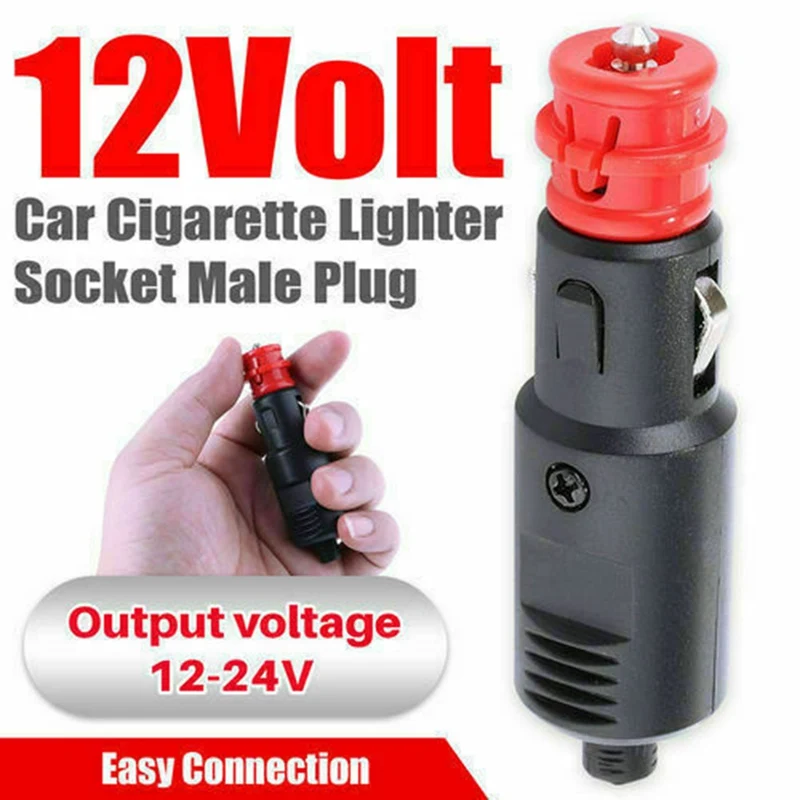 1pc Car Vehicle Lighter Socket Plug Connector Male Plug Universal 12V-24V 8A Car Cigarette Lighter Plug Car Accessories