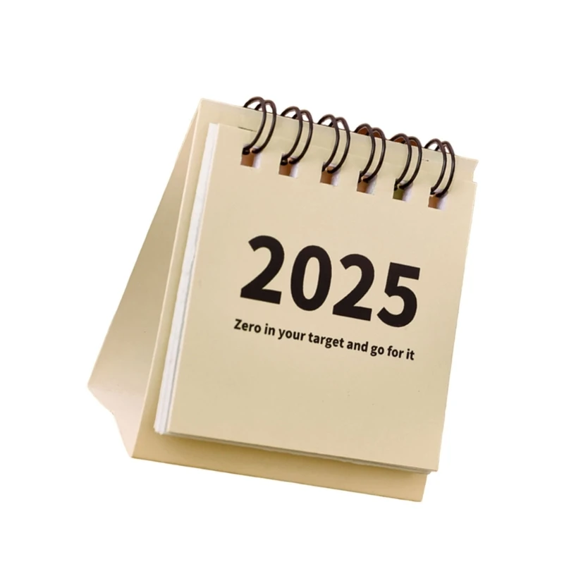 Elegante calendario escritorio 2025, visualización fecha clara, para hogar o oficina