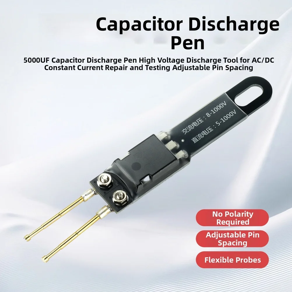 Electronic Capacitor Discharge Pen 5000UF AC DC 8V 1000V Constant Current Spark Free Discharge LED Status Display
