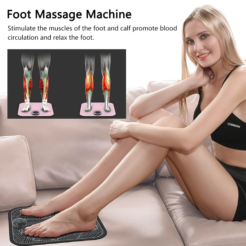 EMS Foot Massager Electric Muscle Stimulator Feet Mat Improve Blood Circulation Pain Health Care Plantar Pulse Physiotherapy Pad