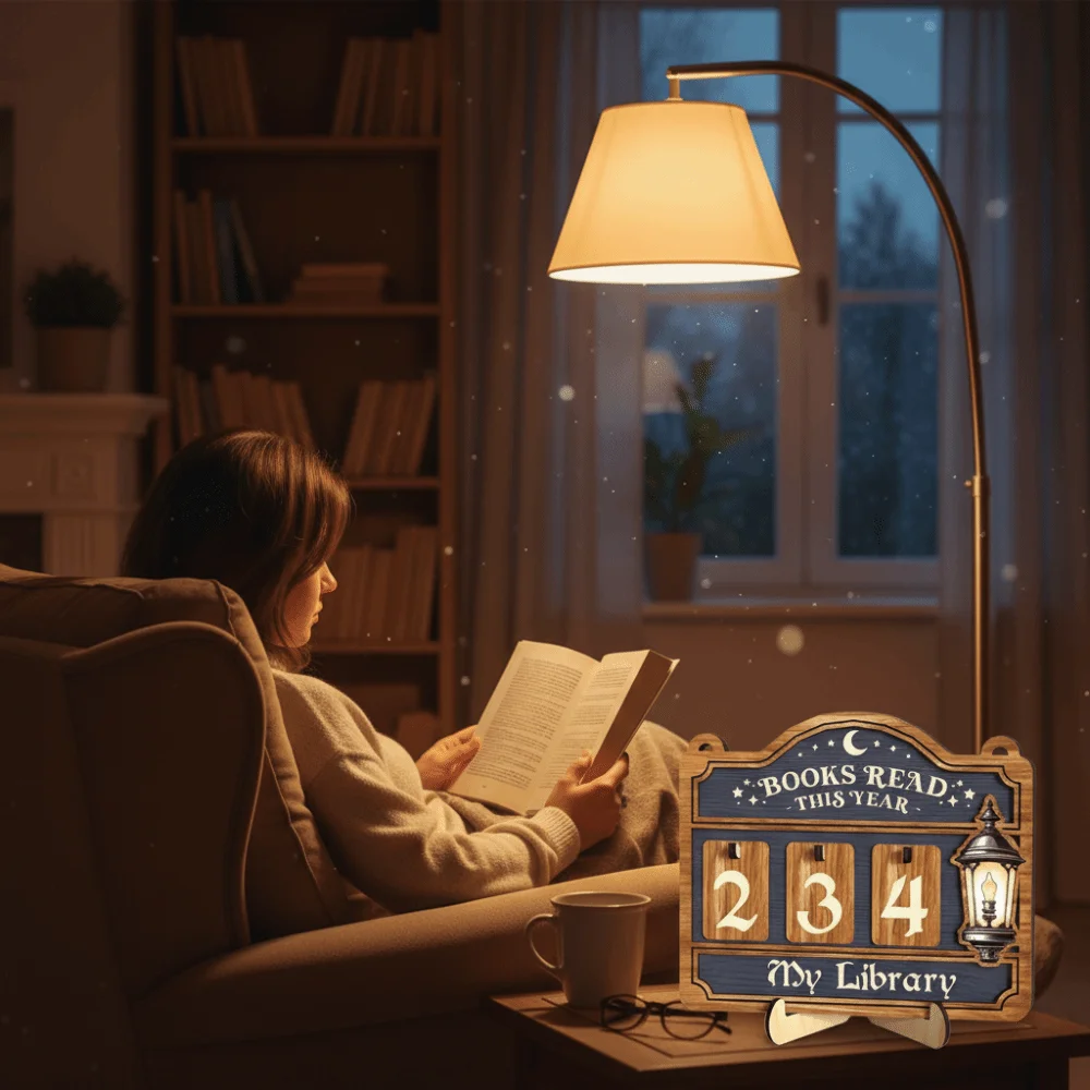 

Wooden Material Books Counter Sign Hanging Decor Table Decor Wooden Reading Tracker Reading Tracker Sign For Book Lovers