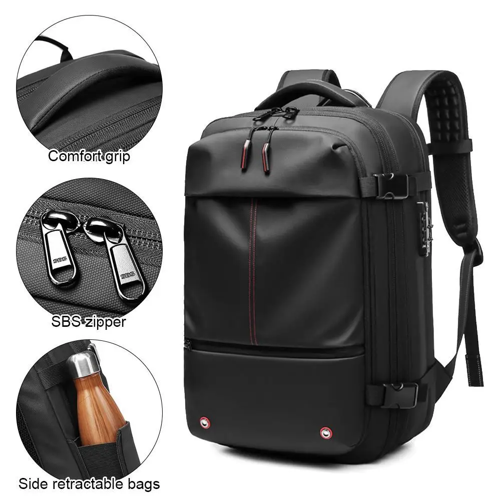 Travel New Backpack Men\'s Business Multi-function Computer Bag Vacuum Compression Large Capacity Backpack TPU Teen Bag Man