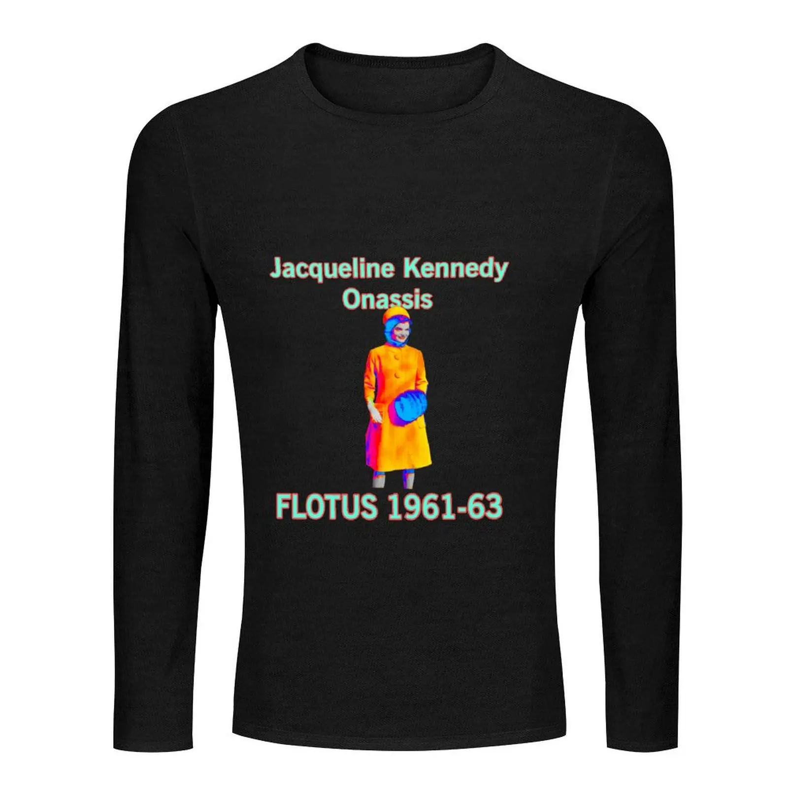 (FLOTUS series): Jacqueline Bouvier Kennedy Onassis Long T-Shirt custom t shirts tees Men's t-shirts