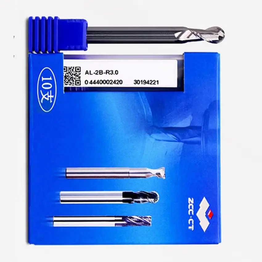AL-2B-R3.0 ZCC.CT AL-2B Solid hard alloy tungsten steel end mill AL-2B-R3.0 Double-edged for aluminum Ball nose end mill 1pc/box