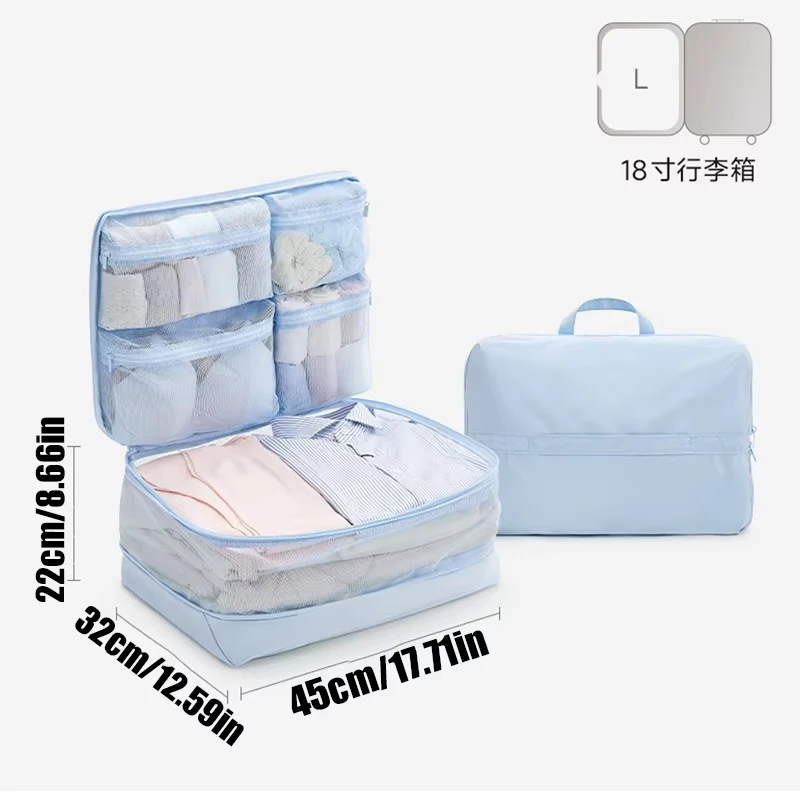 Travel 5-In-1 Compression Storage Bag, Clothing Storage Bag, Portable Multi Compartment Close Fitting Clothing Storage Bag
