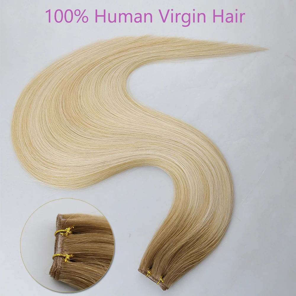 Лидер продаж, натуральный уток, русские человеческие волосы для наращивания, выровненная кутикулой, бесшовные, 20-22 дюйма, 50 г