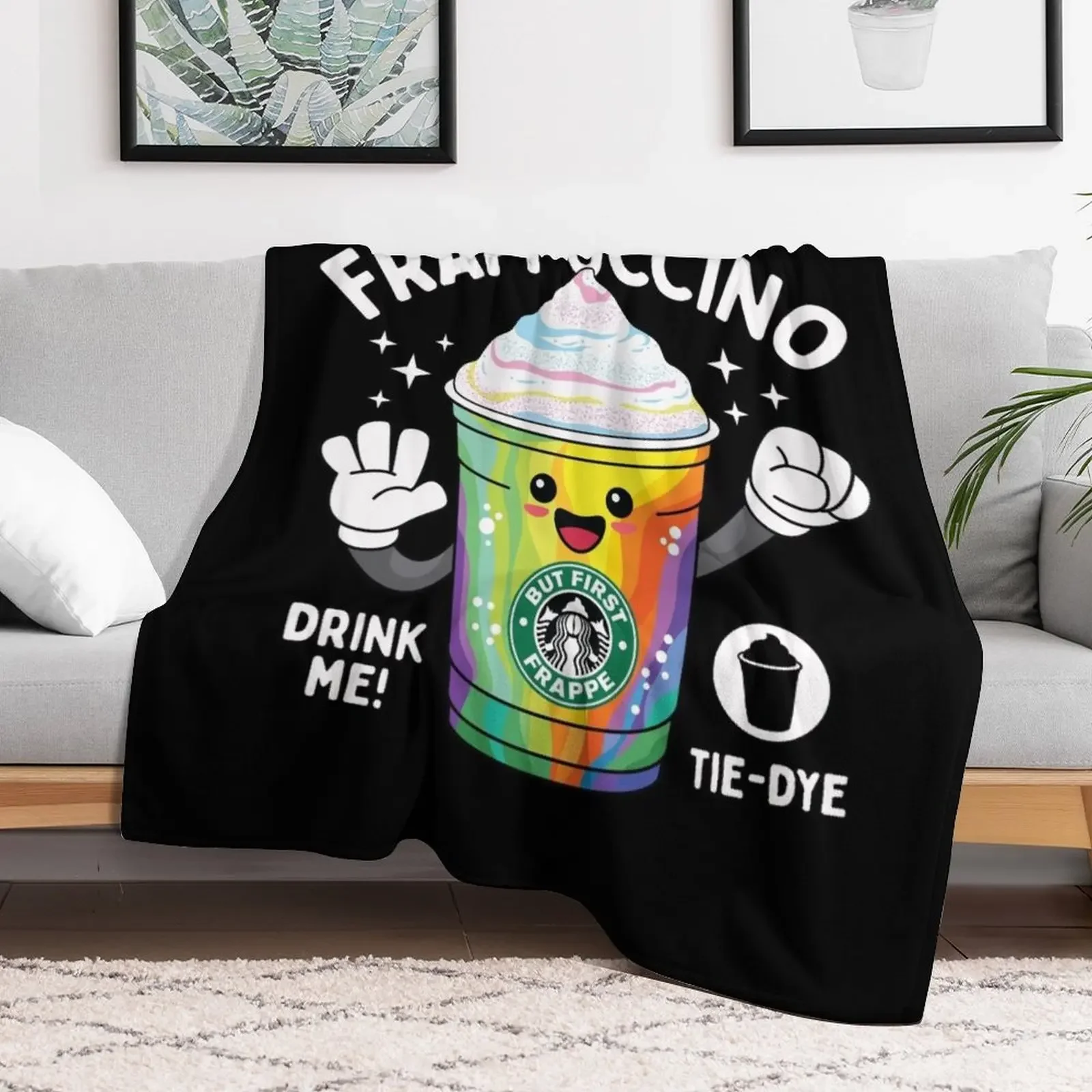 Tie-Dye Blended Beverage for Coffee lovers Throw Blanket Men's Soft Warm Throw Blanket for Couch