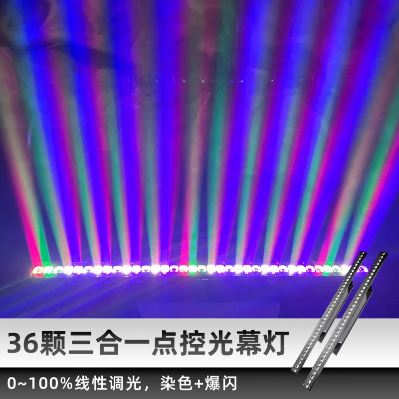 

LED 36 Full Color Strip Light Curtain Light Point Control Running Wall Washer Light Live Streaming Room Bar Stage Matrix Dyeing