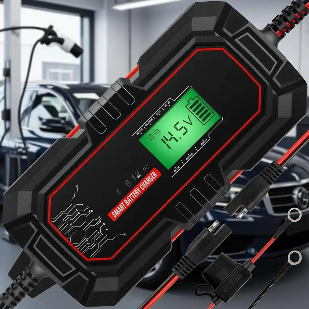 

Умное зарядное устройство 4A, 6В и 12В, 10-ступенчатое, 14.6В, автоматическое, для поддержания заряда автомобильных, газонокосилочных, лодочных и морских свинцово-кислотных аккумуляторов