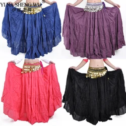 Bohemia style Belly Dance Skirt Tribal Tribal Linen Skirt Dress 38 inches Long Gypsy Training Skirts for Adult 15 Color New