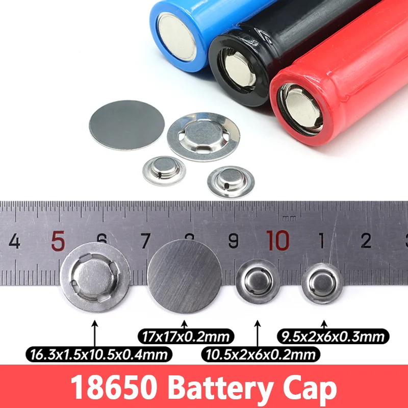 20 ~ 100Pcs 18650 Lithium Battery Spot Welding Cap Alternative Negative Electrode Flat Head Gasket DIY Batteries Accessories