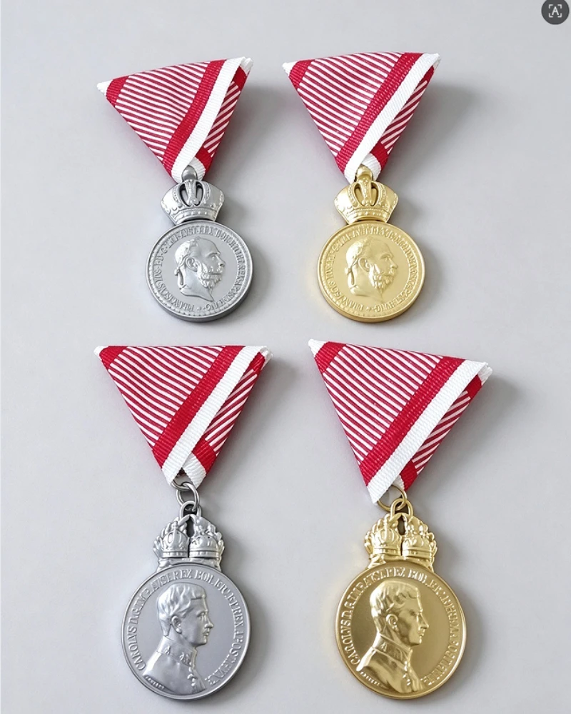 Austro-Hungarian Military Merit Medal on the War Ribbon ,Franz Joseph I Austria-Hungary Medal