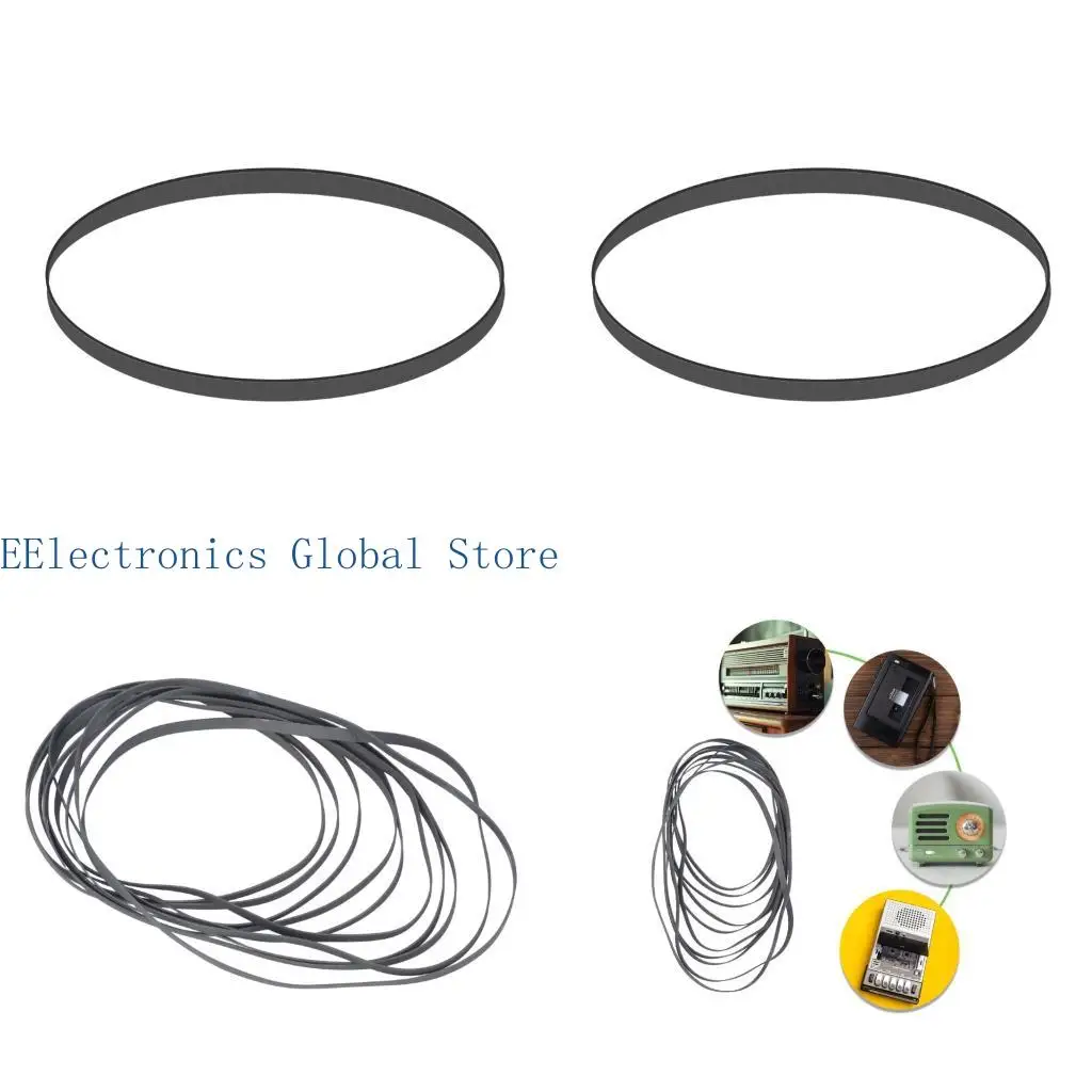 462B 4mm Flat Rubber Belt Low Vibration Optimized For Antique Auditory Equipment Stretch Resistant Secure Grip