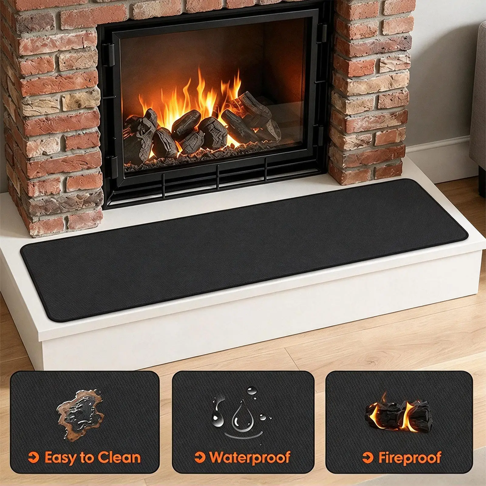 Fireplace Rug 1000 Celsius Fireproof Floor Blankets Foldable Hearth Rug For Home Protection Floor Deck Indoor Outdoor Grill Wood