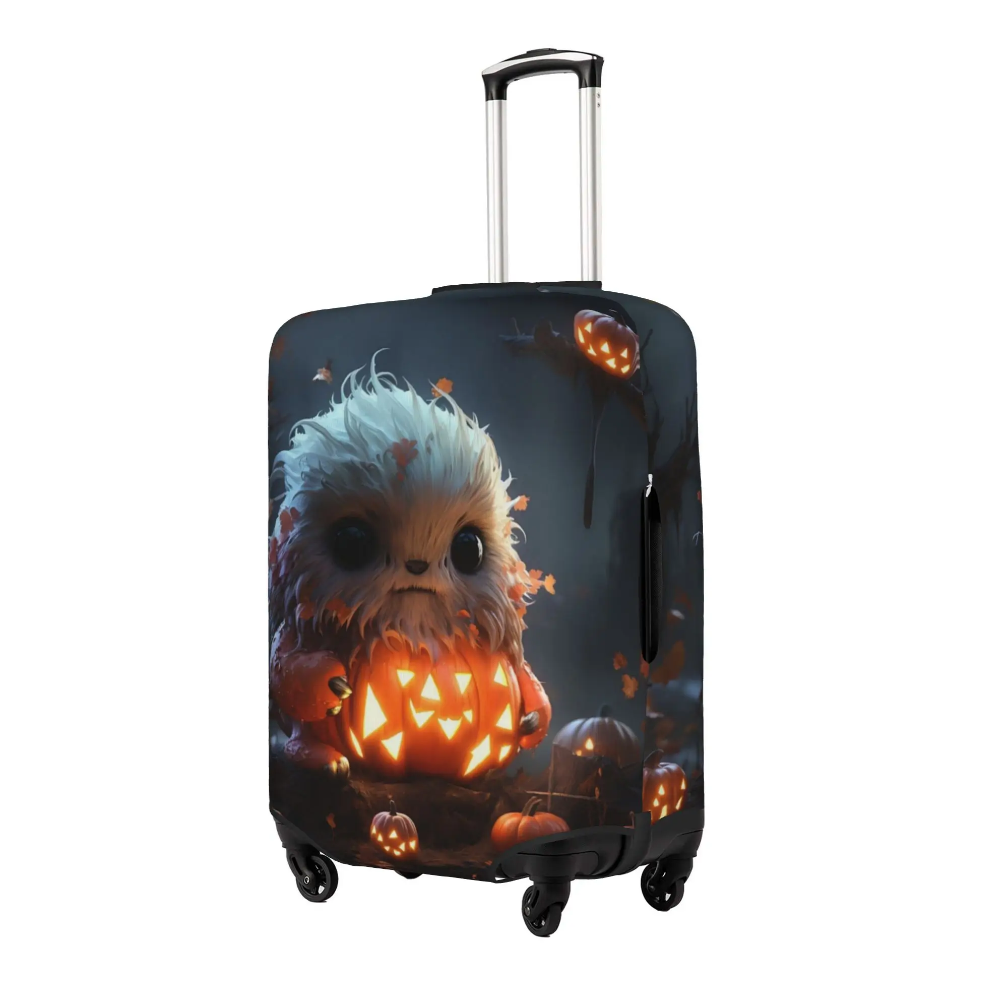 Halloween Pumpkin Owl Suitcase Cover Elastic  Luggage Covers Protector for 18-32 inch