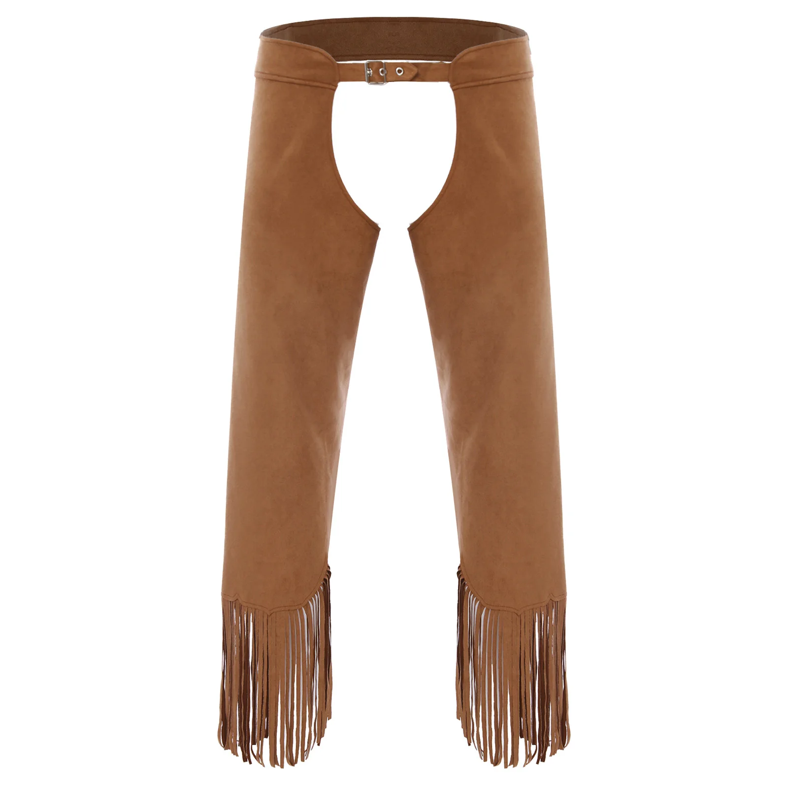 Moda mujer Vintage vaquera Hippies calzoncillos cubierta Chaps pantalones abiertos Cortch borla pantalones fiesta de Halloween vaquera Cosplay pantalones