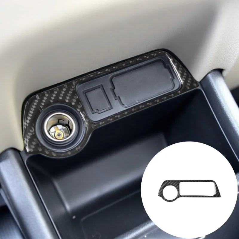 

Carbon Fiber Car Front power socket Frame Sticker For Mitsubishi Outlander without Navigation 2014-2016 Styling Accessories