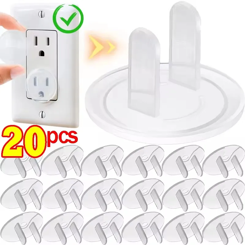 5-20Pcs Transparent Socket Cover Multi Function Safety Guard for Power Outlet Child Resistant Home Protector Power Outlet Cover