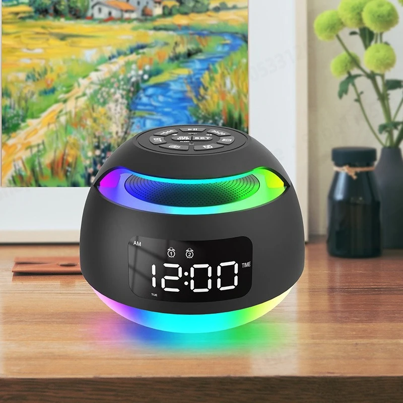 New Bluetooth Audio LED Clock Radio Clock, Student Desktop Colorful Electronic Alarm Clock Alarm Clock Ambient Light