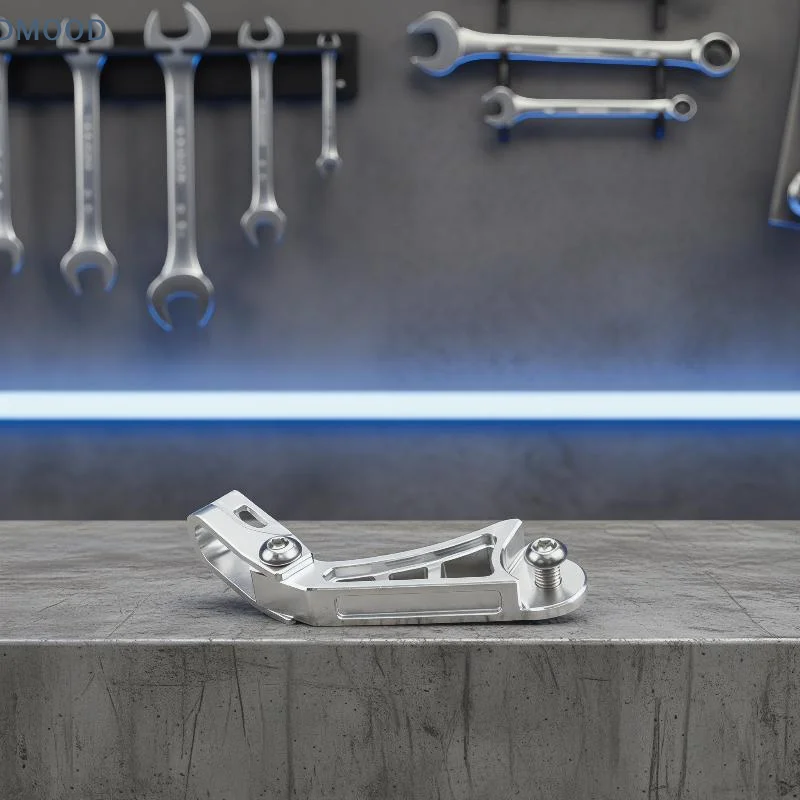 【CR】Precision CNC Motorcycle Brake Hose Holder Aluminum 1 Set Universal Bent for Efficient Performance