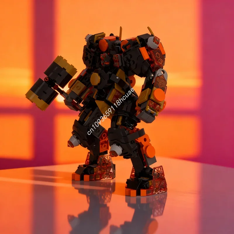 

410 деталей MOC: Усовершенствованная модель меха-ниндзя из серии Elemental Earth, конструктор, креативная игрушка, идея для рождественского подарка, развивающая игрушка для детей