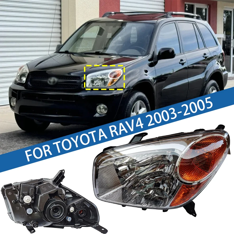 

Left/Right Side Car Front Bumper Headlight For Toyota RAV4 2003-2005 Daytime Running Lights Headlamps Car Accessories(Yellow)