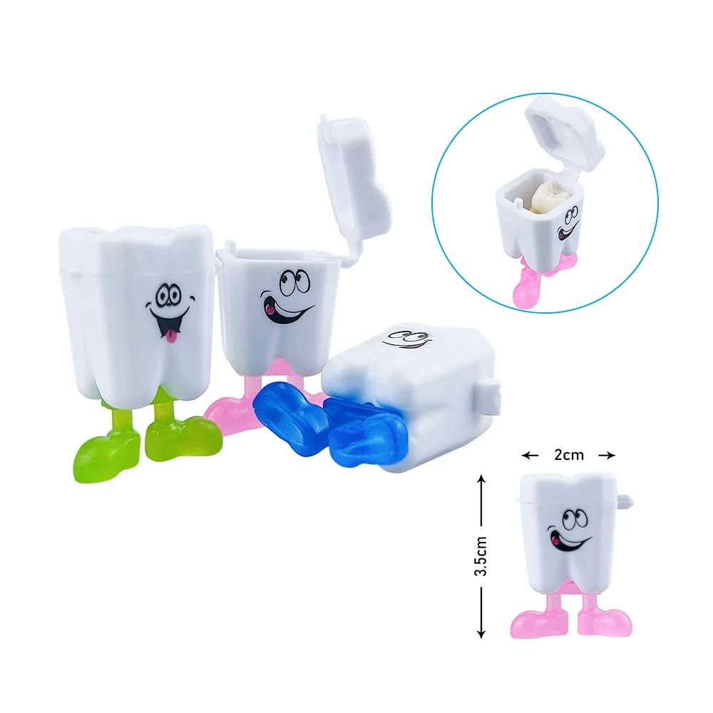 50Pcs Baby Tooth Box Cute Kids Teeth Organizer Plastic Milk Teeth Storage Box Save Collect Case Boys Girls First Tooth Container