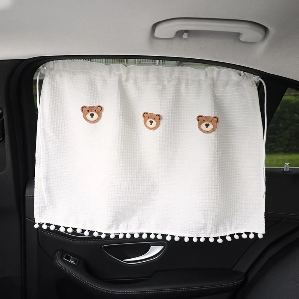 

UV Protection Car Sunshade Curtain Universal Waffle Cloth Flower Car Blackout Curtain Flower Car Curtain