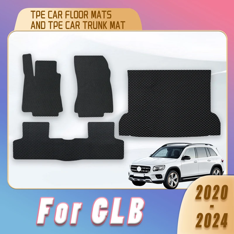 

TPE Car Floor Mats Trunk Carpets For Mercedes-Benz GLB 2020 2021 2022 2023 2024 Interior Accessories Foot Rugs Auto Automobiles