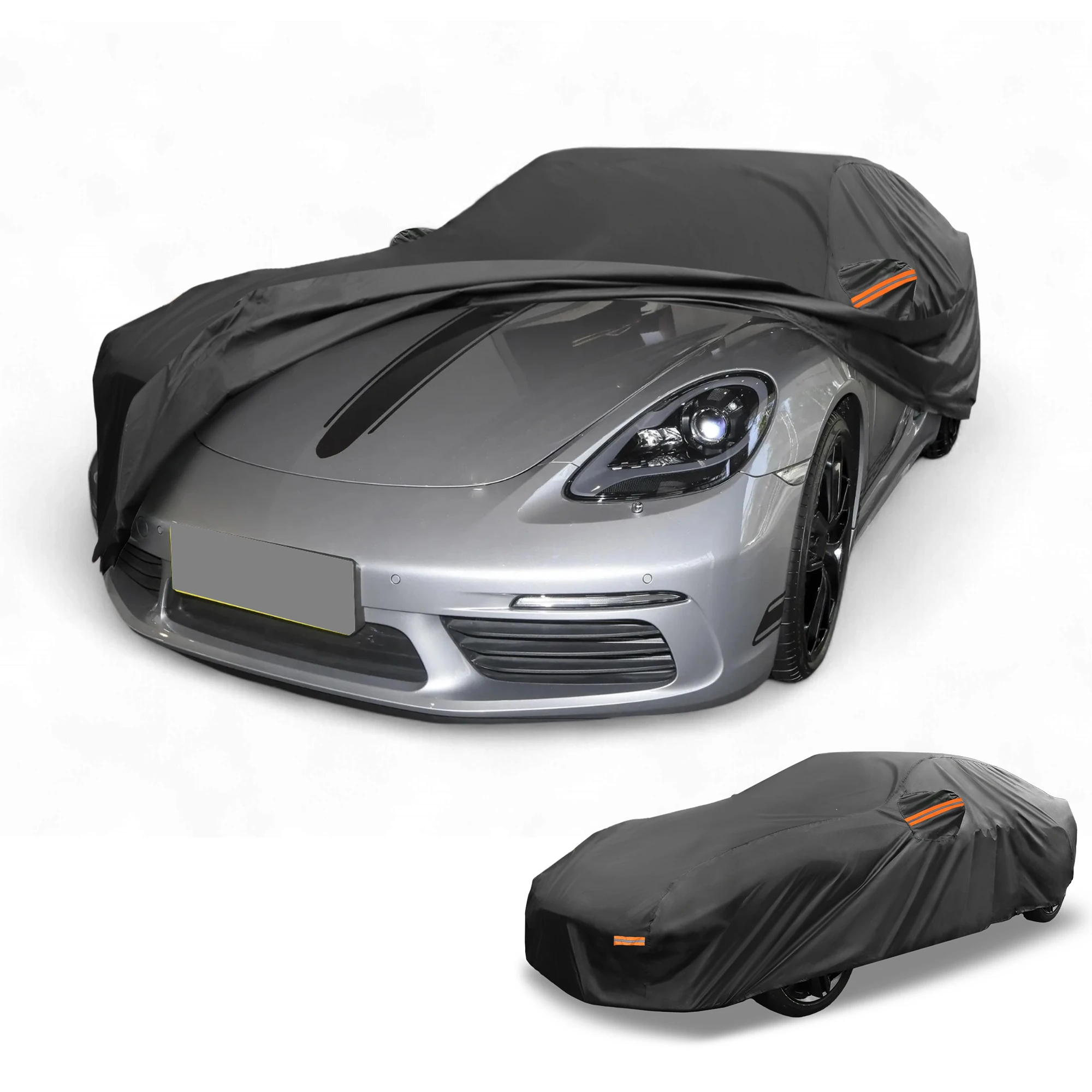 

UXCELL All Weather Waterproof Auto Car Cover Outdoor Full Exterior Protection for Porsche 718 210D-PU Black Right Side Zipper