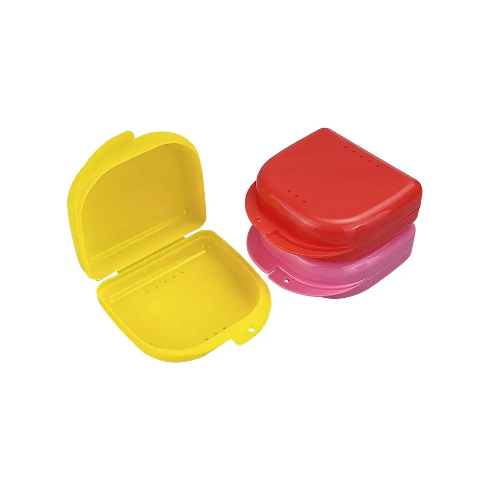 Denture Box Dental Retainer Case Fake Teeth Storage Box Orthodontic Mouth Guard Braces Container Plastic Oral Hygiene Supplies