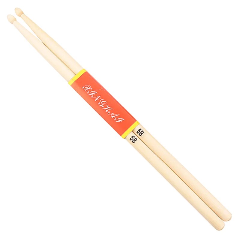 1 Pairs Premium Maple Drumsticks - Ideal for All Ages - Durable Practice Sticks - Elegant Log Color - Perfect for Jazz and Percu