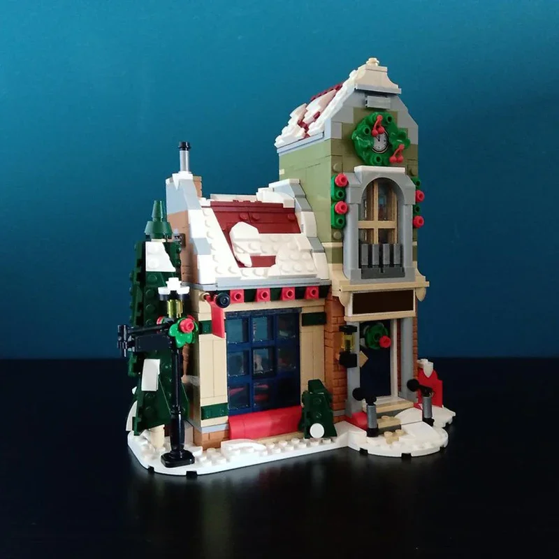 christmas theme holiday season house bricks santa xmas cottage blocks weihnachten navidad winter village church moc building set