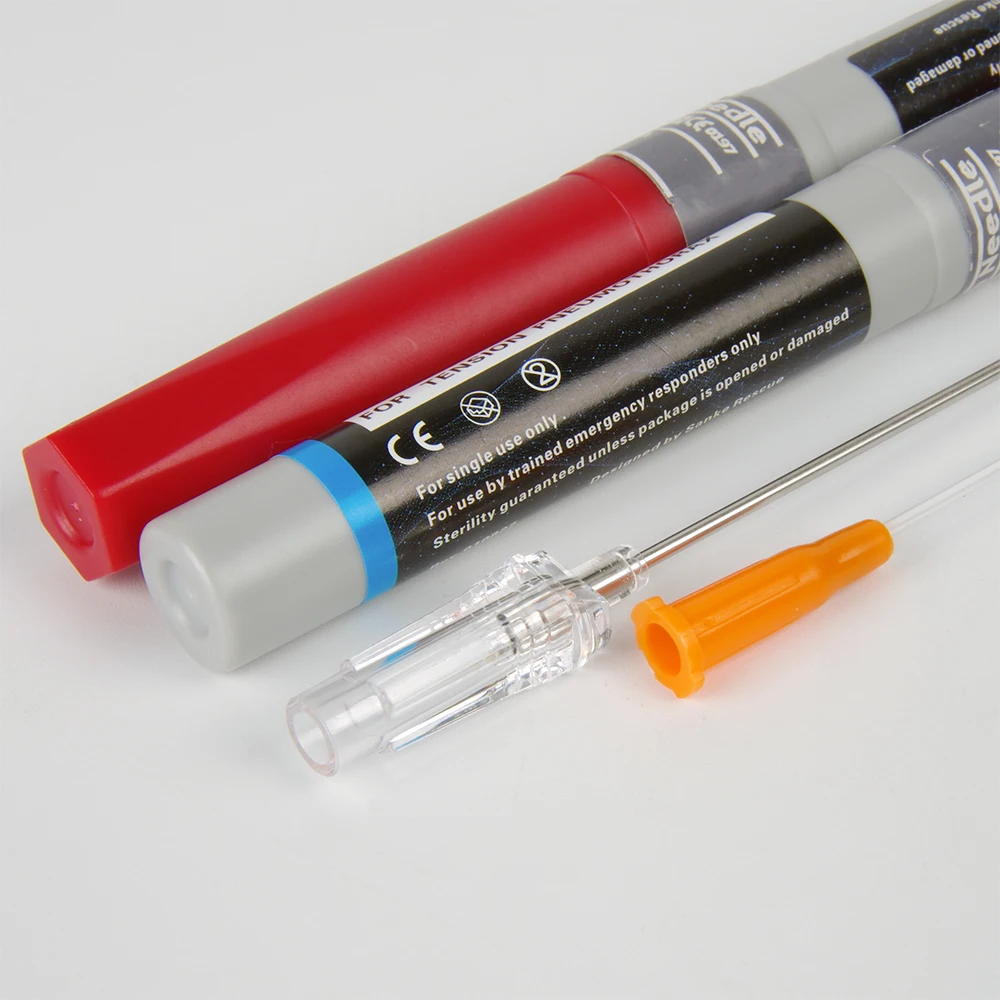 Sanke Rescue Pneumothorax Nadel Trauma Medical Ifak Brustkatheter Nadelkatheter 50g Nadel Dekompression Edc Erste-Hilfe-Set – Detail 4