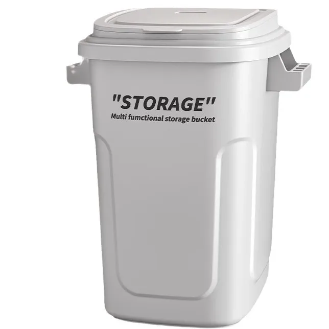 2026 hot sell 34L kitchen trash can industrial wind, restaurant seam outdoor household high-end trash can