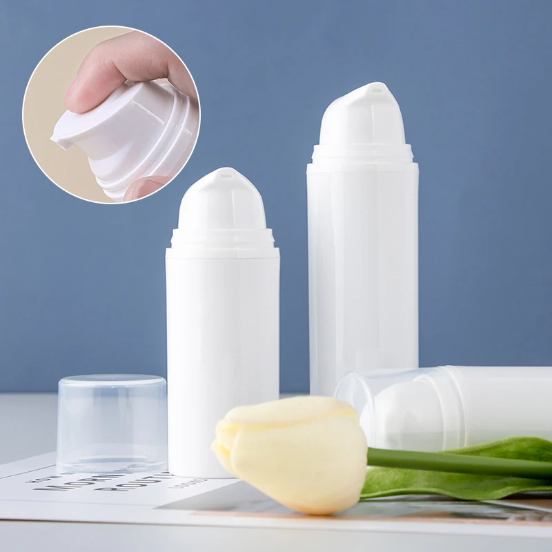 15/30/50ml Empty Airless Pump Bottles Mini Lotion Vacuum Cosmetic Containers Travel Emulsion Buckle press vacuum Bottle