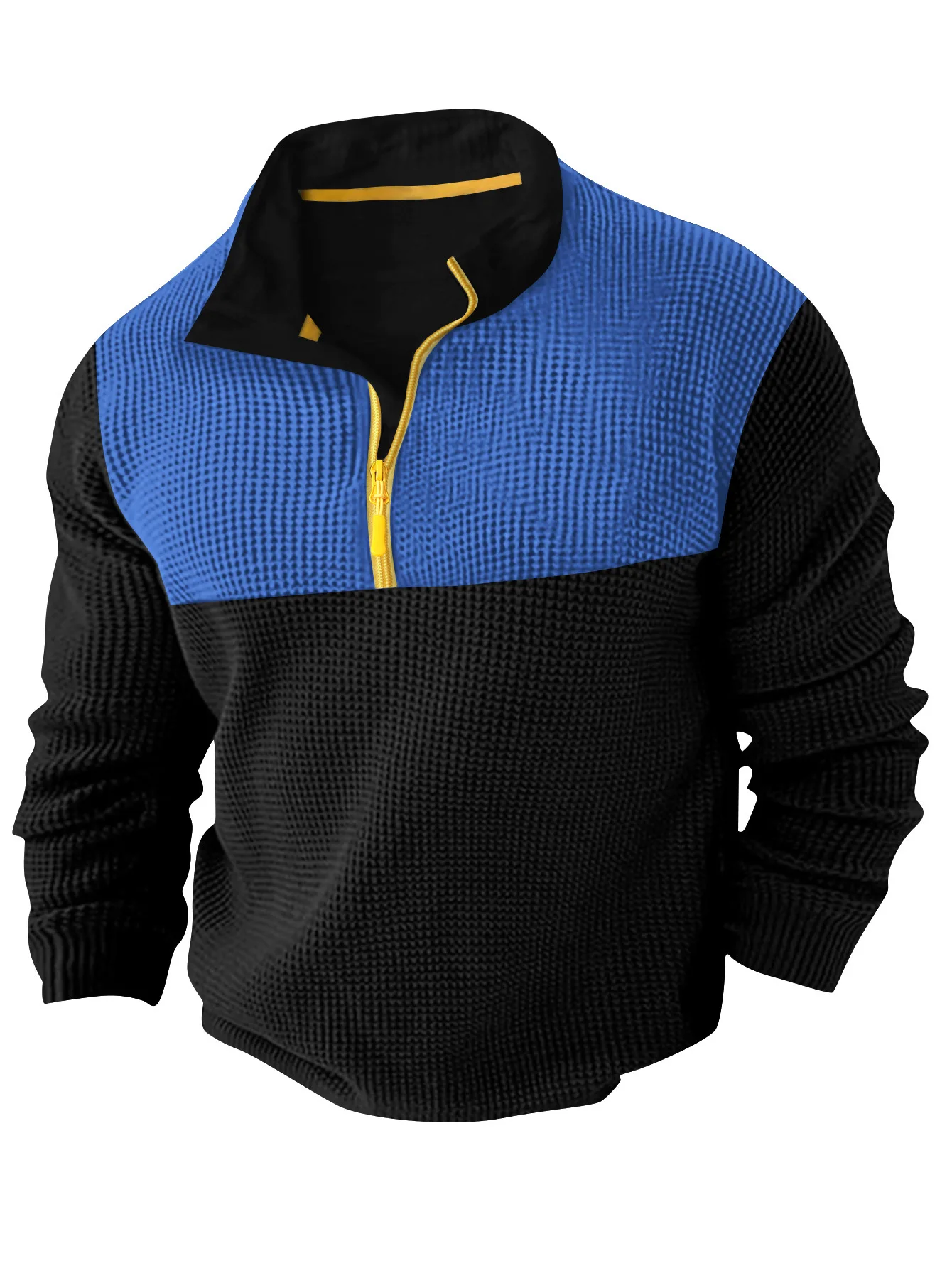 Best Seller New Fashion Men’s Color-coded Casual Trendy Stand Collar Long Sleeve Half Zipper Pullover Sweatshirts Male Clothes