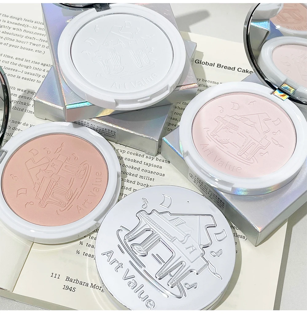 ART VALUE Matte Pressed Powder Natural Oil-control Waterproof Light-weight Face Setting Powder Coverage Cosmetics For Women