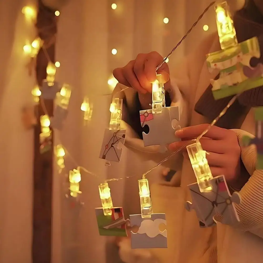 1.5 متر صندوق بطارية Led على شكل قلب سلسلة إضاءة بمشبك ، باستثناء البطارية ، تستخدم للحفلات ، غرفة النوم ، عنبر ، ديكور الزفاف