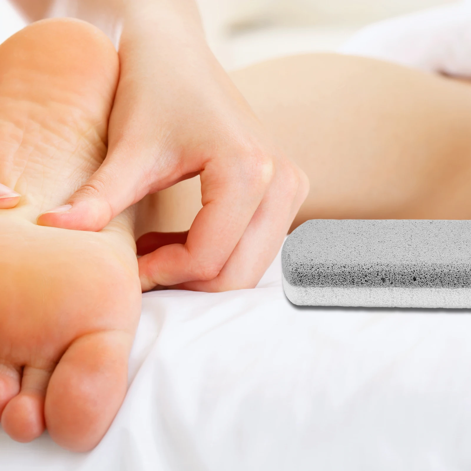 4pcs Grey Pumice Stone Foot File Callus Remover Handheld Pedicure Tool Handheld Pedicure File Foot Care Salon Use