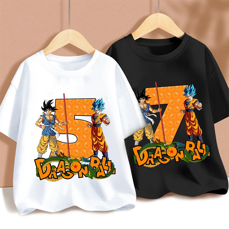 

Dragon Ball Children's Short Sleeve Cartoon Number 1-9 Pattern T-shirt Loose Comfortable Short Sleeve Children's Birthday Gift